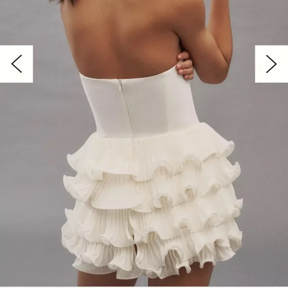 Delfi Collective Sorella Strapless Basque-Waist Ruffle-Hem Mini Dress - Picture 2 of 8